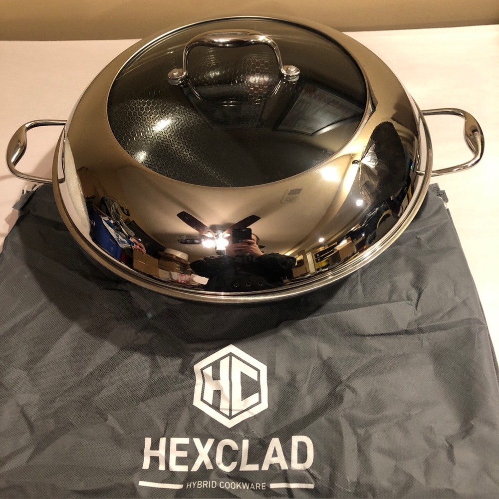 HexClad 14" Hybrid Wok with Stainless Steel LID 14-Inch